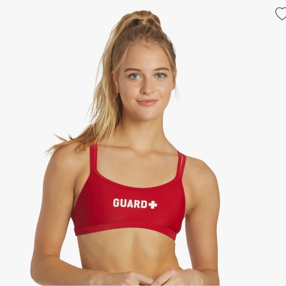 Swim Outlet Lifeguard Double Cross Workout Bikini Top